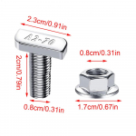 T-pilu poldid Komplekt Haamripeaga liugpoldid T-pilu poldid Mutrid Komplekt Tugevdatud riistvara poldid siinis&uuml;steemi jaoks Autokatuseraam