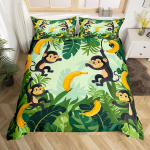 Ahvikuninganna T&auml;is-kaksik tekikott, Kawaii loomaahvi tekikott oksad lehed voodipesukomplekt lastele t&uuml;drukutele teismelistele t&auml;iskasvanutele 140x200cm 3pcs
