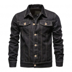 Kevadine meeste teksajakk rev&auml;&auml;ri &uuml;herealine &uuml;hev&auml;rviline mood Mootorratta teksad jakk Slim Fit puuvillane vabaaja mustad sinised mantlid 3XL must