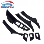 Black Interior ide Inner Door Handle & Window Switch Panel Plate Pull Trim Cover Kit For BMW 5 Series F10 F11 F18 2012-2016