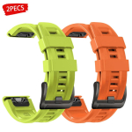 2 tk QuickFit rihm 22mm 26mm Garmin Fenix 8 E 7 7X 6X 6 Pro 5X Plus/Epix Gen 2/Tactix 8 randmepael Spordirihm Silikoonist K&auml;ev&otilde;ru QuickFit 22mm yellow