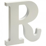 Pincello d&eacute;coration lettre R 15 x 1,8 cm bois blanc