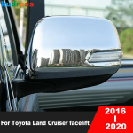 For Toyota Land Cruiser LC200 FJ200 facelift 2016- Chrome Car Rearview Mirror Cover Trim Side Wing Mirror Cap Accessories
