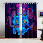 2 tk K-Pop deemonik&uuml;tid Kuum anime t&uuml;drukute meeskond Tr&uuml;kitud pimendavad kardinad T&auml;iuslik magamistoa elutoa jaoks Moodne dekoratiivne 100*130 Grommet Top 1pcs