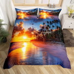 P&auml;ikeset&otilde;us P&auml;ikeseloojang Ja Meri Tekikoti Komplektid Teismelistele Kerged Tekikatted Meri Rannik Loodusmustriga Voodipesu Komplekt Magamistoa Dekoor EU Single(135*200cm)3pcs