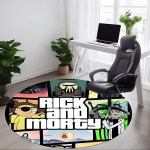1 tk Rick ja Morty kontori &uuml;mmargune vaip, sisevaip, sobib kontorisse, kontoritoolide alla, magamistuppa, elutuppa, kodu kaunistamiseks, ruumi kaunistus 100cm