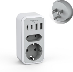 TESSAN 6-&uuml;hes reisipistikupesa Tai jaoks koos 2 USB C ja 2 USB A porti, pistikupesa adapter reisipistik toiteadapter Ameerika, Kanada, Tai, Mehhiko jaoks 2 Outlets&2 USB C 2 USB A hall v&auml;rv