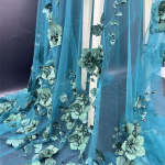 3DFlower v&otilde;rgusilma pitsist r&otilde;ivakangas naiste pulmakleitide tikkimiskangas isetegemise &otilde;mblemiskleidi kleit t&uuml;ll prantsuse guipure Aafrika pits 1Yard roheline