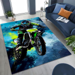 Isikup&auml;rastatud mootorratturi mootorratta kunstvaip magamistoa elutoa diivani kodu uksemati kaunistuse jaoks, suur laste libisemiskindel p&otilde;randamatt 80x120cm( 31x47in)