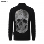 Philipp Plein meeste pealuu lukuga jakk: Euroopa & Ameerika t&auml;navamood kuumade puuritud detailidega. XXXL must