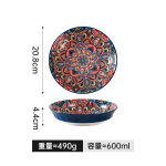 K&auml;sitsi valmistatud keraamiline &otilde;htus&ouml;&ouml;gikomplekt Boho Maroko stiilis Mitmev&auml;rviline kinkekomplekt Taldrikud ja kausid V&auml;rvilised keraamilised taldrikud