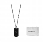 Emporio Armani Stiilne Kotka Sildiga Ripatsiga Kaelakee Meeste kaelakee Must Roostevaba Teras EGS2781060 Basic Packaging-Box