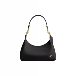 Coach Juliet 30 Metalllogo &Uuml;lemine T&otilde;mblukuga Sulgemine Nahast K&auml;ekott &Otilde;lakott Suur Naiste kotid Messing Must CR981-B4BK Basic Set (Bag+Dust Bag)