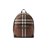 Burberry 3D T&auml;hekujuline Logo T&otilde;mblukuga Ruuduline Nahkselementidega Seljakott Meeste seljakott Tumep&auml;hklipruun 80514141 Basic Set (Bag+Dust Bag)