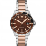 Emporio Armani Diver Pruun Kahev&auml;rviline Roosa Meeste Kvarts AR11340 Kell pruun
