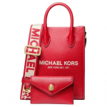 Michael Kors MK Mirella Reguleeritava Laiema Rihmaga Nahast &Otilde;lakott Crossbody Kott Mini Naiste kotid Erepunane 35R4G7ZC1L-683 Bright Red