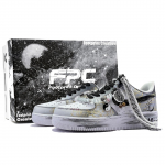 Nike Air Force 1 Footprint Love Letter Cow Leather Abrasion Resistant Low top Skateboard Shoes Unisex Black Gold Gray CW2288-111(Team726-3-SBOX) 41