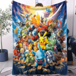 Pokemon Pikachu Karikatuuritr&uuml;kiga Fliisist Tekk T&auml;iskasvanutele &Uuml;lipehme Soe Tekk Reisimiseks Kontorisse Koju F&auml;nnidele Kohustuslik Kingitus 70x100cm gray