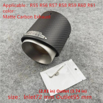 1 tk Mini Cooper F54 F55 F56 F57 R60 R61 F60 R55 R56 R57 R58 R59 S JCW jaoks S&uuml;sinikust Summutiotsik Auto Tarvikud Silver Inlet72 mm95 white