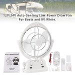 12V/24V Automaatne madala energiatarbimisega ventilaator paatidele ja matkaautodele Valge white