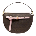 Michael Kors MK Emilia Monogram S&uuml;dame Logo Prindiga L&otilde;uendist Crossbody &Otilde;lakott Keskmine Naiste k&auml;ekotid Pruun Roosa 35S1GU5C6B-POWDER-BLUSH Basic Set (Bag+Dust Bag) gray
