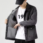Uus Mood Meeste Vabaaja Trendikas Mitme Taskuga &Uuml;hev&auml;rviline Denim Jakk Mantel L&otilde;tv Ameerika Jean Jakk Meeste Pealisr&otilde;ivad M hall v&auml;rv