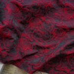 1x1.55cm Reljeefne Must Tume Punane 3D Roos Jacquard L&otilde;ngav&auml;rvitud Kangas Naiste Kleidi &Uuml;likonna Koti DIY &Otilde;mblemise R&otilde;ivaste jaoks 1M punane