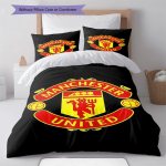Man Utd voodipesu Tekikomplekt Tekikate Padjap&uuml;&uuml;r Kodu kaunistus S&uuml;nnip&auml;evakingitus (1 * tekikott + 2 * padjap&uuml;&uuml;ri, ilma s&uuml;damikuta) 135x200cm black