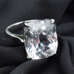925 sterlingh&otilde;be S&otilde;rmus Safiirist S&otilde;rmus Suurus 9 Valge V&auml;rv 28.80 Ct Padi L&otilde;ige 14.6 mm valge