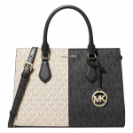 MICHAEL KORS Kontrastv&auml;rvi presb&uuml;oopia prindi kandekott kaetud l&otilde;uend kunstnahast k&auml;ekott keskmine suurus naiste helekollane ja must must