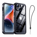 Shellbox professionaalne veekindel telefoni&uuml;mbris IPhone 14 17Air 13 15 16 jaoks - 360 t&auml;ielik katvus, p&otilde;rutuskindel, tolmukindel, IP68 iPhone17 must