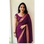 Uus kollektsioon Elegantne Vichitra siidsaree beige