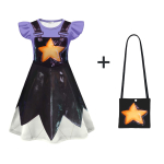 Lily Lovebraids kost&uuml;&uuml;m lastele t&uuml;drukule koomiksimotiiviga kleit Halloweeni m&auml;nguaeg Lily riietus karnevali s&uuml;nnip&auml;evapeo kleidid 11-12T(160) black