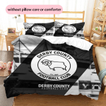 Derby County F.C Muster Voodipesu Tekikott Komplekt Kodu Dekoor Kingitus (1 * tekikott + 2 * padjap&uuml;&uuml;ri ilma s&uuml;damikuta) 135x200cm