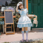 Sinine Alice T&uuml;drukute Teenijat&uuml;druku R&otilde;ivad T&uuml;drukute Armas Lolita Kleit Laste Printsessi Kleit Lolita 160cm white