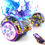 elektriline hoverboard 6,5'' lastele, 160W mootor, LED-valgustus, bluetooth, Maksimaalne kandev&otilde;ime 70KG, s&otilde;iduulatus 7-8km, hip-hop grafitid