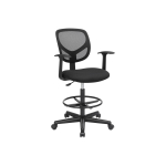 SONGMICS Kontoritool Ergonoomiline T&ouml;&ouml;tool K&auml;etugedega Istme K&otilde;rgus 55-75 cm K&otilde;rge T&ouml;&ouml;tool Reguleeritava Jalatoega Kandev&otilde;ime 120 kg Must must