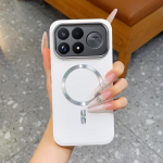 Xiaomi Poco F9 Ultra Poco F9 Pro &uuml;mbris Luksuslik matt nahast magnetiline juhtmevaba laadimine l&ouml;&ouml;gikindel kaitse&uuml;mbris Tarvikud Poco F9 Pro valge