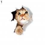 Yousheng Lovely Cat WC-poti kaanega seinakleebis Moodne kodukunst 1pcs