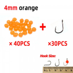 Bimoo Soft realistlik l&otilde;he kala muna k&auml;rbsega kalamari kolmikkonks varre s&ouml;&ouml;t UV roheline oranž