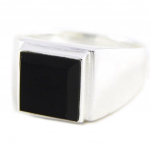 Bague Homme Argent 'King' Noir 54 must