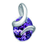 Les Tr&eacute;sors De Lily [F0037] - H&otilde;bedane ripats 'C&acirc;lin' H&otilde;betatud amet&uuml;st (roodiumiga kaetud) - 16x8 mm lilla