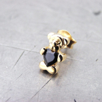 Les Tr&eacute;sors De Lily [G2001] - Boucles Plaqu&eacute; Or 'Teddy Love' noir must