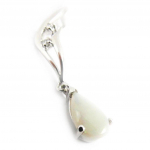 Les Tr&eacute;sors De Lily [G9290] &ndash; h&otilde;bedane ripats 'Goddess Opal' H&otilde;bevalge (roodiumiga kaetud) &ndash; 30x6 mm valge