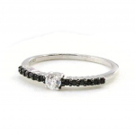 Bague Argent 'Scarlett' noir blanc 50 must