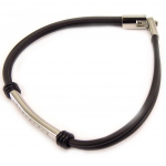 Les Tr&eacute;sors De Lily [K9354] - Bracelet silicone 'Peaceful' noir must