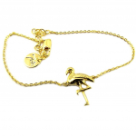 7bis [P8241] - Bracelet artisanal 'Flamant Rose' dor&eacute; - 18x10 mm kuld