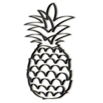 Les Tr&eacute;sors De Lily [R0587] - XXL metallist kaunistus 'Ananass' must - 81. 5x43. 5x2. 5 cm must