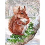 &Uuml;mmargune teemant 5D DIY teemantmaaling orava ristpistes kristalltikandid 20X30CM