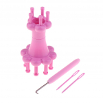 Topeltpeadega kudumismasin k&ouml;ite punumiseks Villasest l&otilde;ngast k&auml;sit&ouml;&ouml; as described roosa